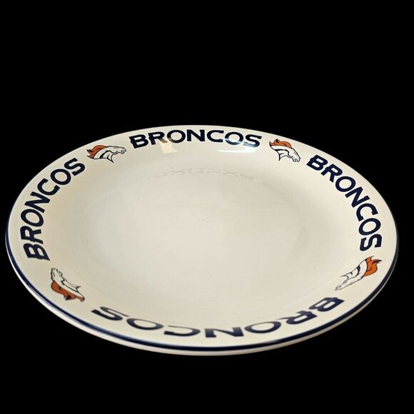 Pfaltzgraff NFL Denver Broncos Serve Platter 12.5” Ceramic Plate Tailgate Party - Picture 1 of 5